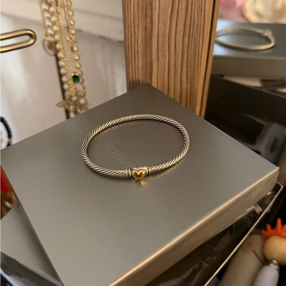 David Yurman Silver Bracelet with Gold Accent